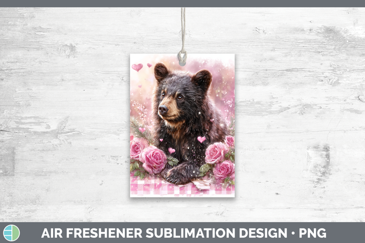 Bear Animals Checker Valentine Air Freshener Sublimation Des