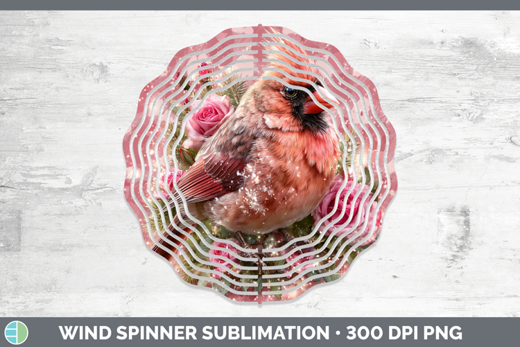 Cardinal Animals Checker Valentine Wind Spinner Sublimation