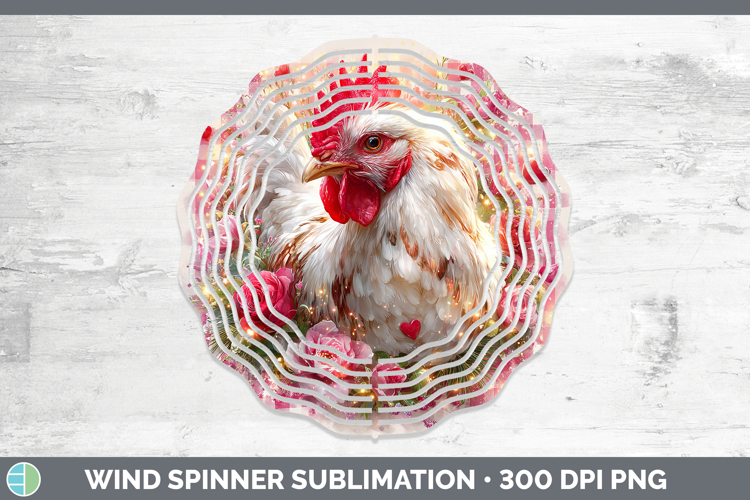Chicken Animals Checker Valentine Wind Spinner Sublimation D