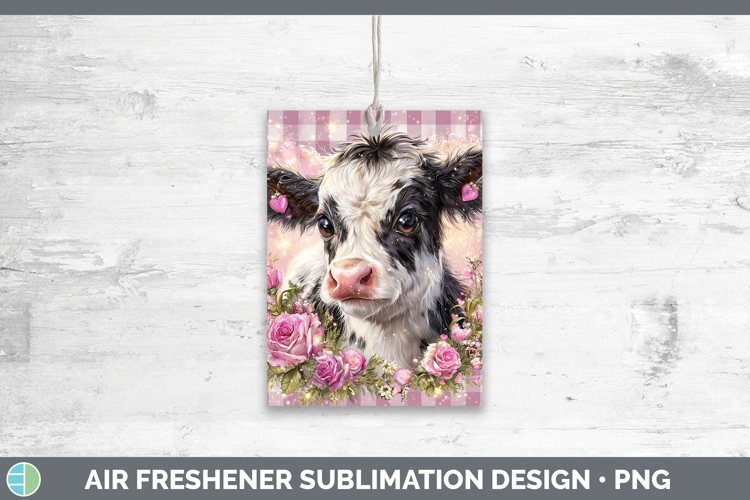 Cow Animals Checker Valentine Air Freshener Sublimation Desi