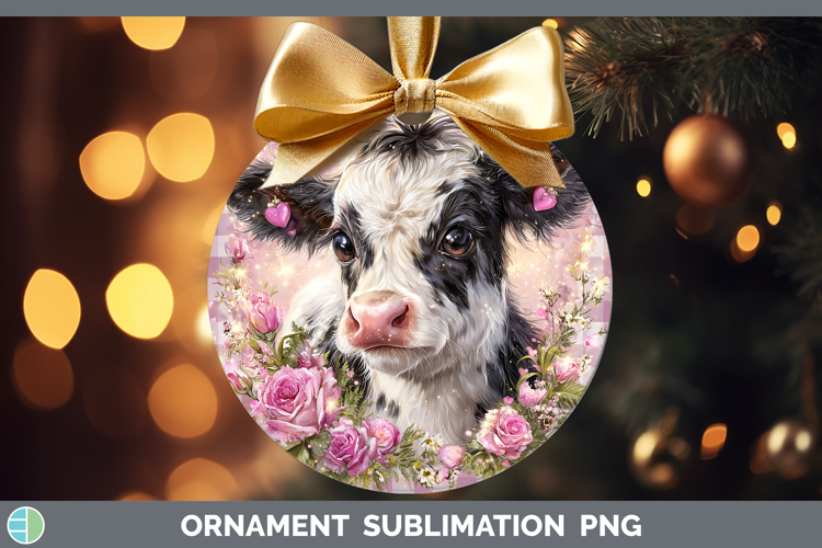 Cow Animals Checker Valentine Ornament Sublimation Design