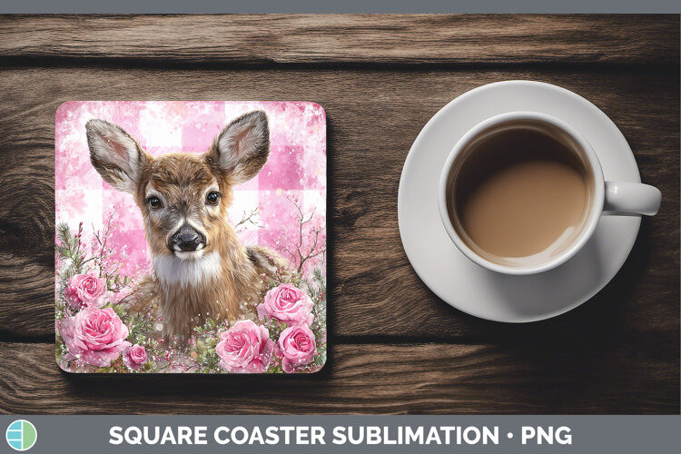 GorgeousAnimals Checker Valentine Square Coaster design.