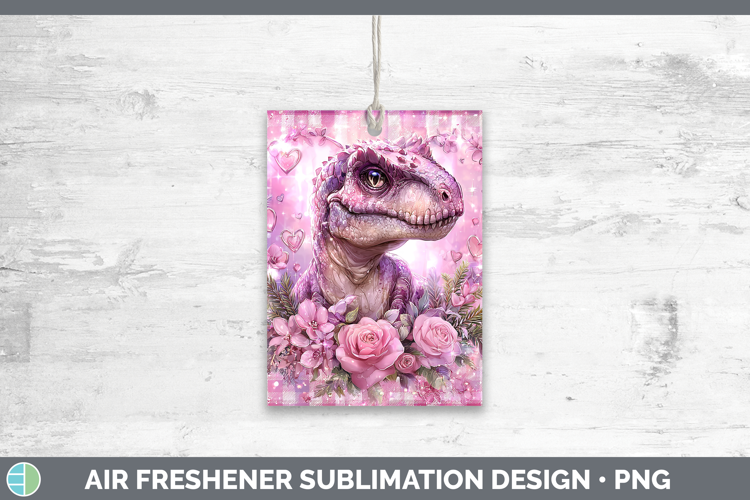 Dinosaur Animals Checker Valentine Air Freshener Sublimation