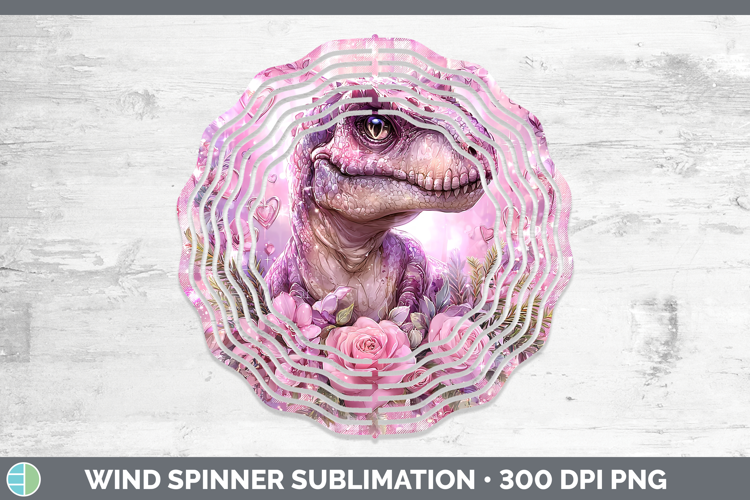 Dinosaur Animals Checker Valentine Wind Spinner Sublimation
