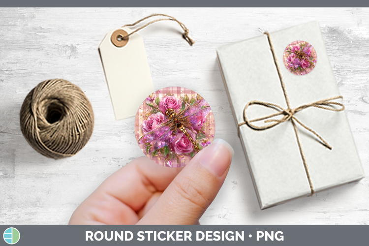 Dragonfly Animals Checker Valentine Stickers Design