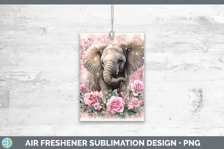 Elephant Animals Checker Valentine Air Freshener Sublimation
