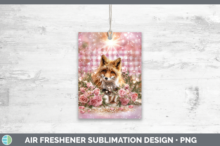 Fox Animals Checker Valentine Air Freshener Sublimation Desi