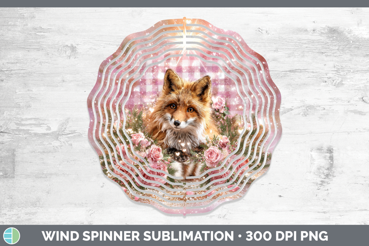 Fox Animals Checker Valentine Wind Spinner Sublimation Desig