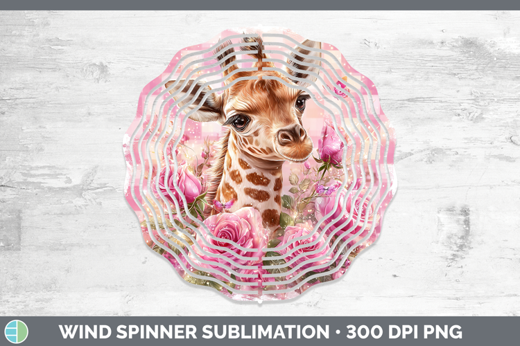 Giraffe Animals Checker Valentine Wind Spinner Sublimation D