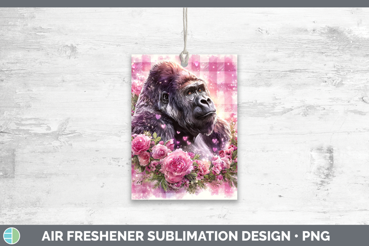 Gorilla Animals Checker Valentine Air Freshener Sublimation