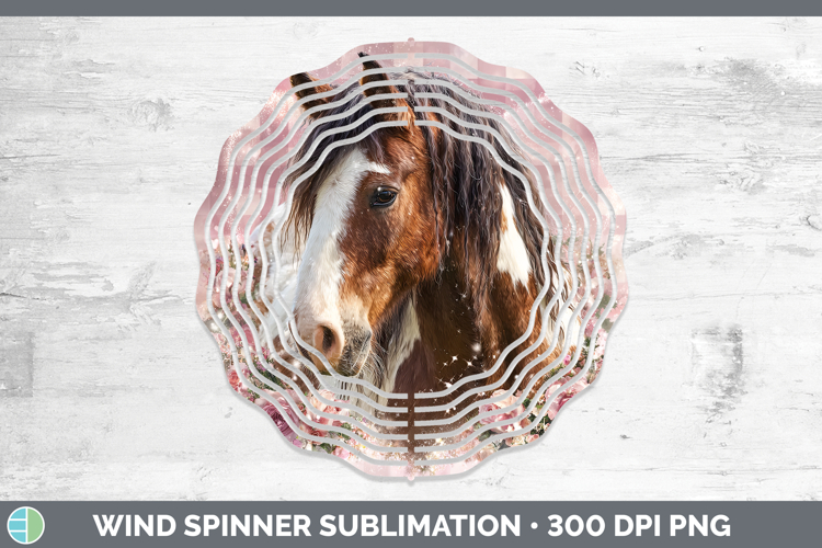 Horse Animals Checker Valentine Wind Spinner Sublimation Des