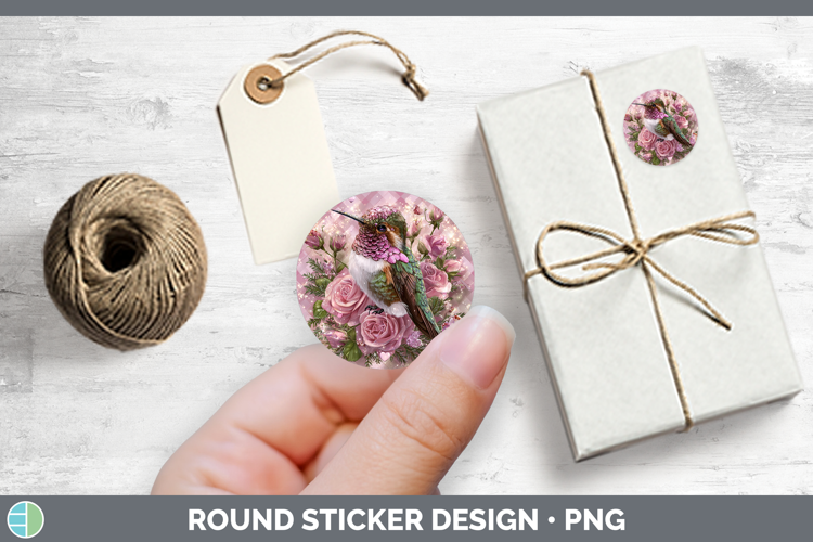 Hummingbird Animals Checker Valentine Stickers Design