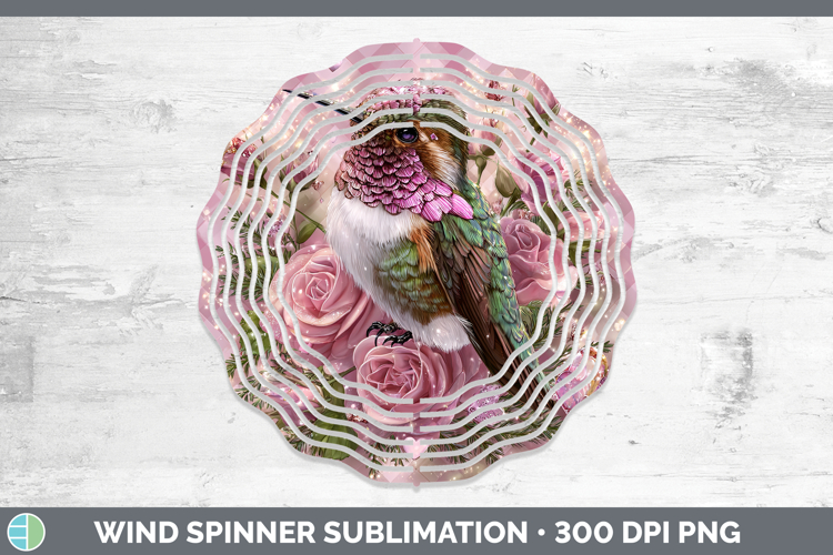 Hummingbird Animals Checker Valentine Wind Spinner Sublimati