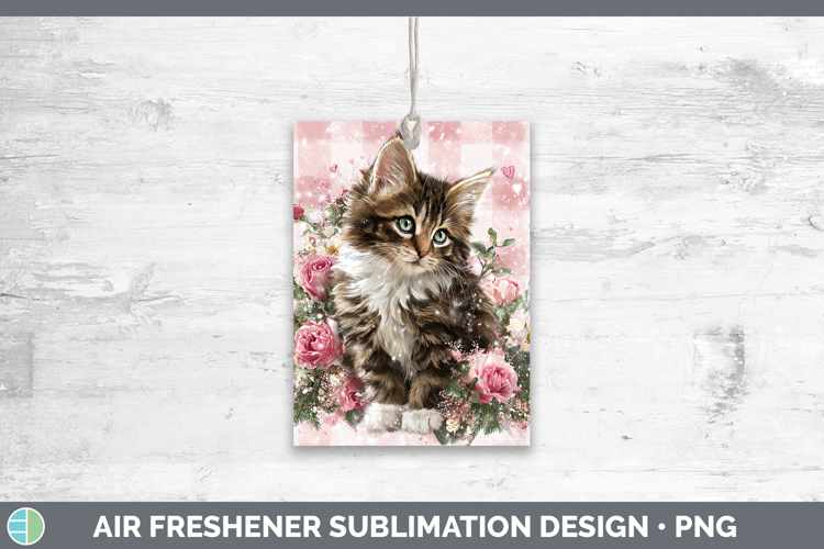 Kitten Animals Checker Valentine Air Freshener Sublimation D