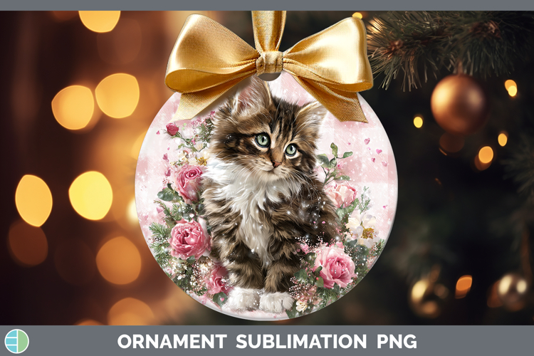 Kitten Animals Checker Valentine Ornament Sublimation Design