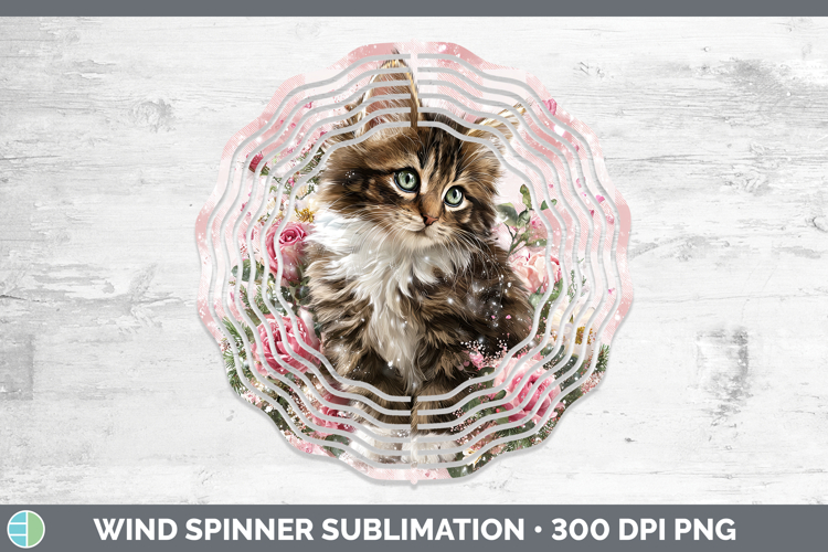Kitten Animals Checker Valentine Wind Spinner Sublimation De