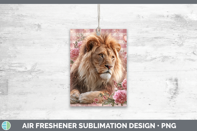 Lion Animals Checker Valentine Air Freshener Sublimation Des