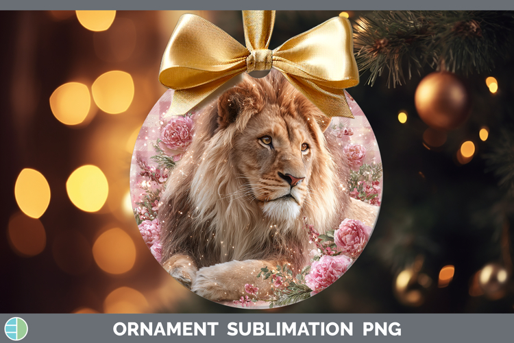 Lion Animals Checker Valentine Ornament Sublimation Design