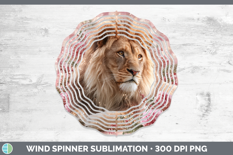 Lion Animals Checker Valentine Wind Spinner Sublimation Desi