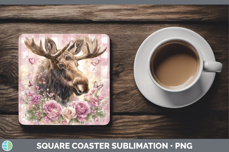 GorgeousAnimals Checker Valentine Square Coaster design.
