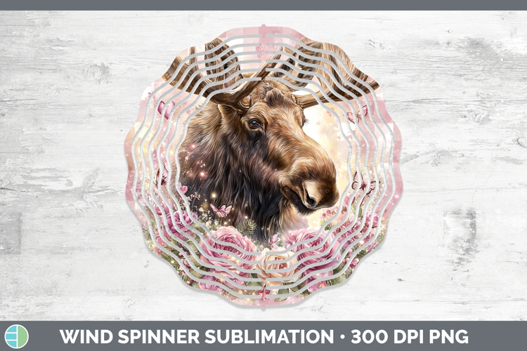Moose Animals Checker Valentine Wind Spinner Sublimation Des