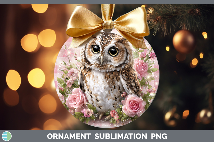 Owl Animals Checker Valentine Ornament Sublimation Design