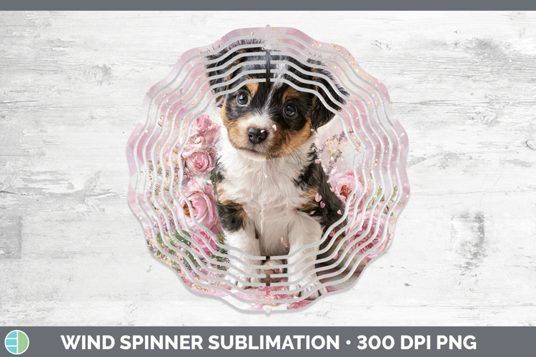 Puppy Animals Checker Valentine Wind Spinner Sublimation Des