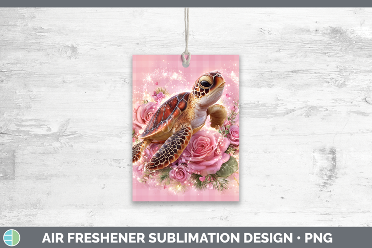 Sea Turtle Animals Checker Valentine Air Freshener Sublimati