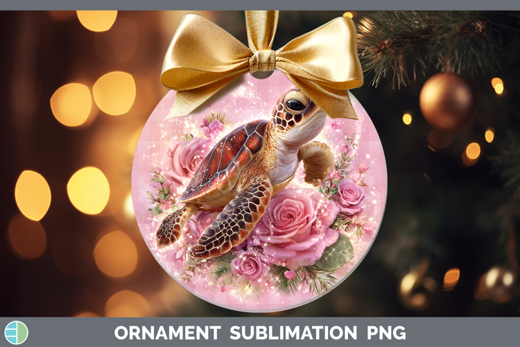 Sea Turtle Animals Checker Valentine Ornament Sublimation De