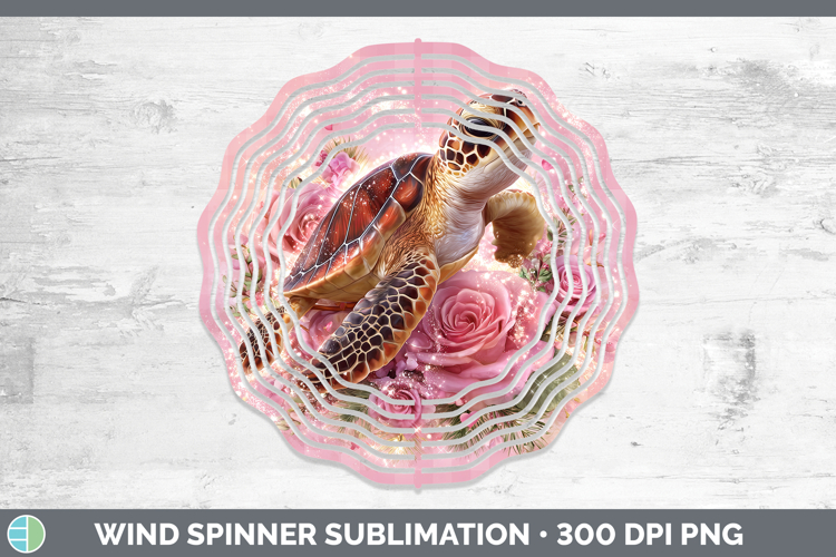 Sea Turtle Animals Checker Valentine Wind Spinner Sublimatio