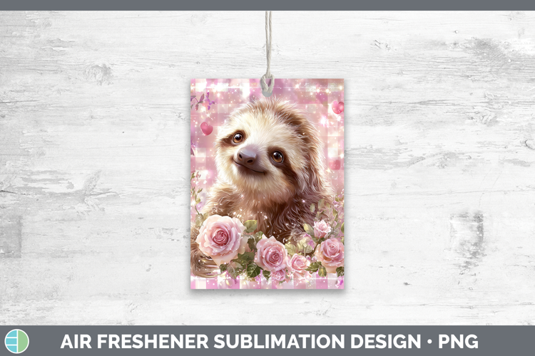 Sloth Animals Checker Valentine Air Freshener Sublimation De