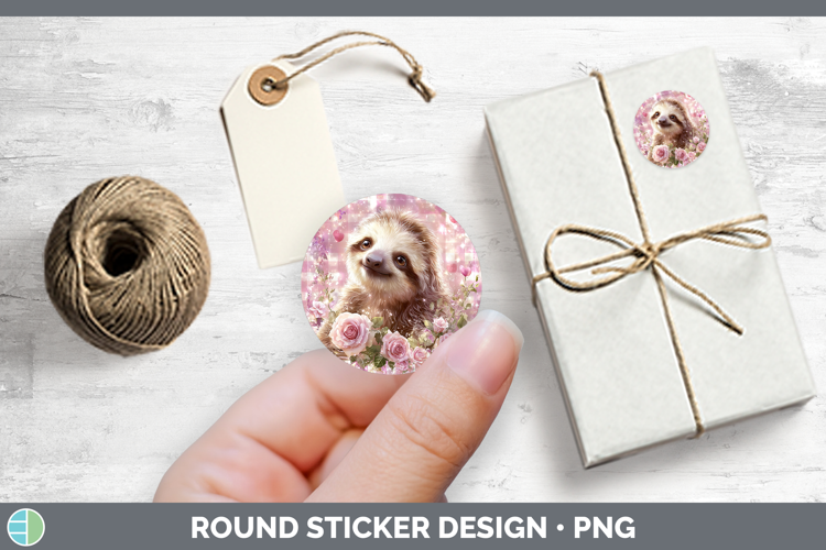 Sloth Animals Checker Valentine Stickers Design