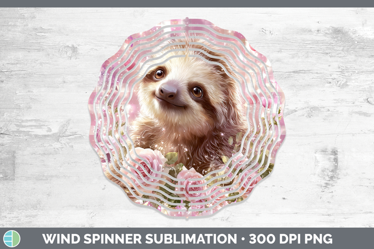 Sloth Animals Checker Valentine Wind Spinner Sublimation Des
