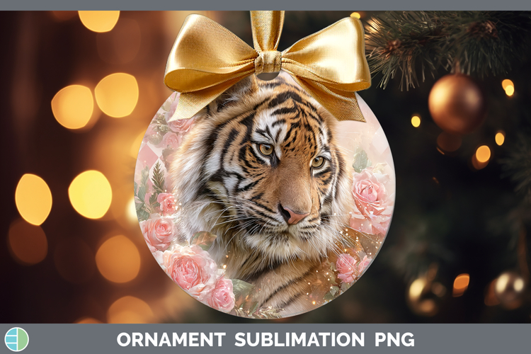 Tiger Animals Checker Valentine Ornament Sublimation Design