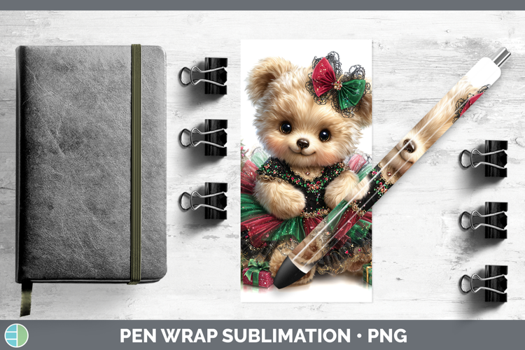 Animals Christmas Bear Pen Wrap Sublimation Pen Designs
