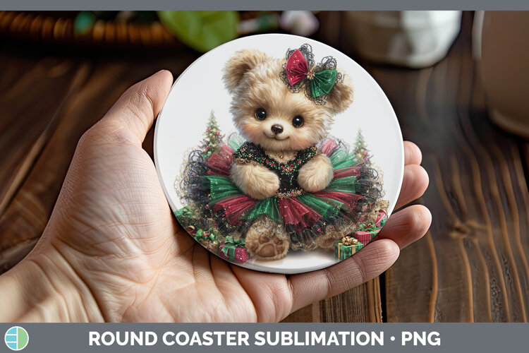 GorgeousAnimals Christmas Round Coaster design.