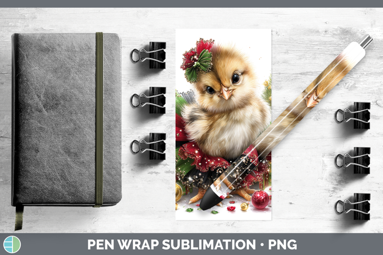 Animals Christmas Chicken Pen Wrap Sublimation Pen Designs