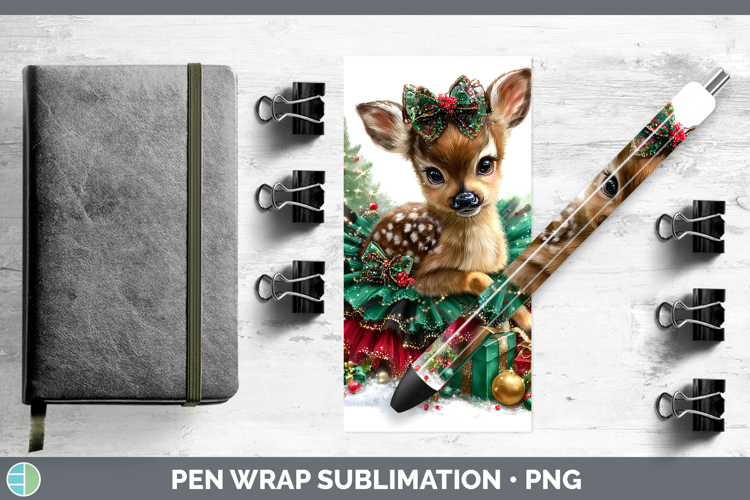 Animals Christmas Deer Pen Wrap Sublimation Pen Designs