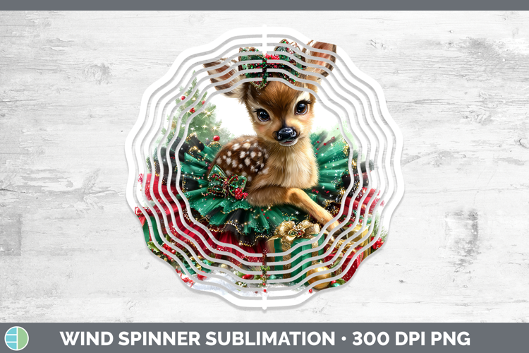 Animals Christmas Deer Wind Spinner Sublimation Spinner Desi