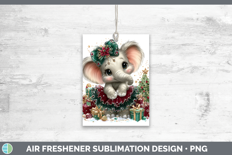 Animals Christmas Elephant Air Freshener Sublimation Car Fre