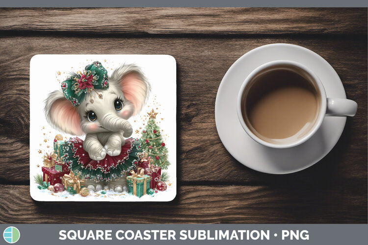 GorgeousAnimals Christmas Square Coaster design.