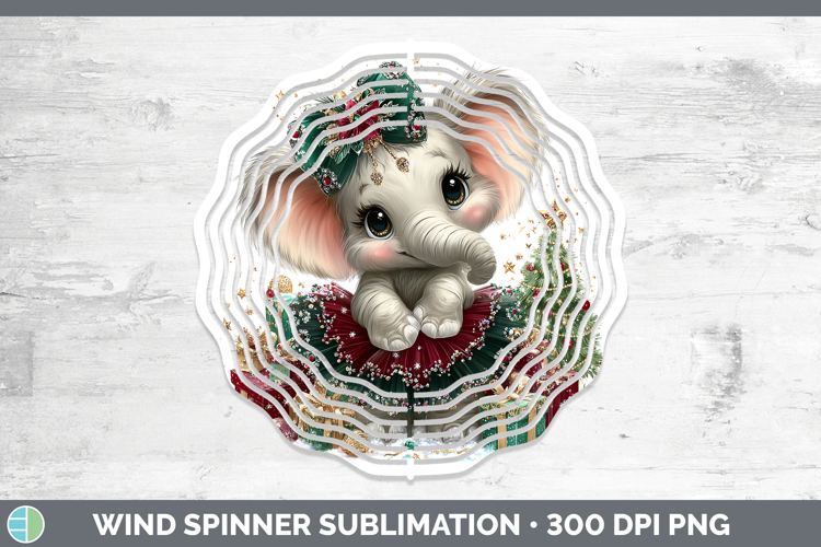 Animals Christmas Elephant Wind Spinner Sublimation Spinner
