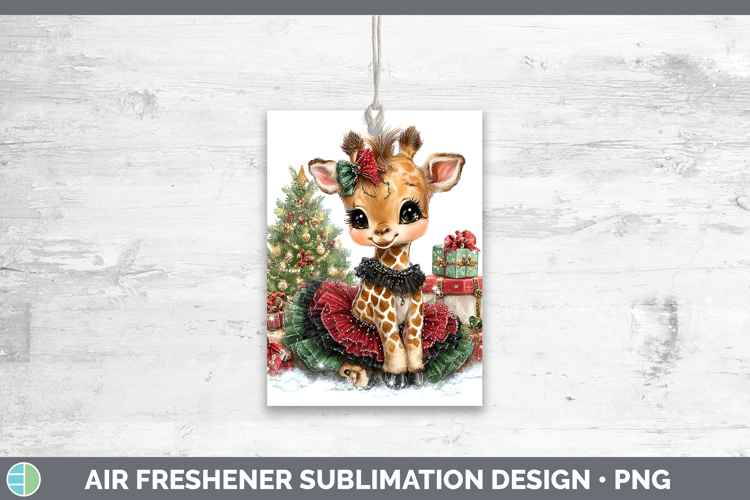 Animals Christmas Giraffe Air Freshener Sublimation Car Fres