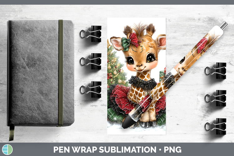 Animals Christmas Giraffe Pen Wrap Sublimation Pen Designs