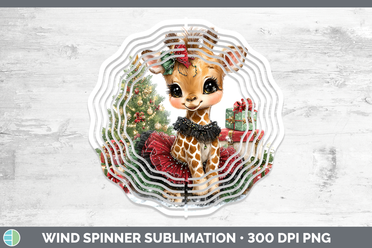 Animals Christmas Giraffe Wind Spinner Sublimation Spinner D