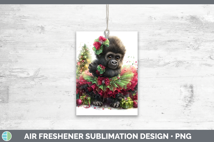 Animals Christmas Gorilla Air Freshener Sublimation Car Fres