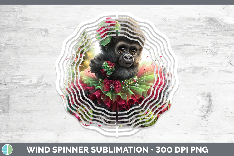 Animals Christmas Gorilla Wind Spinner Sublimation Spinner D