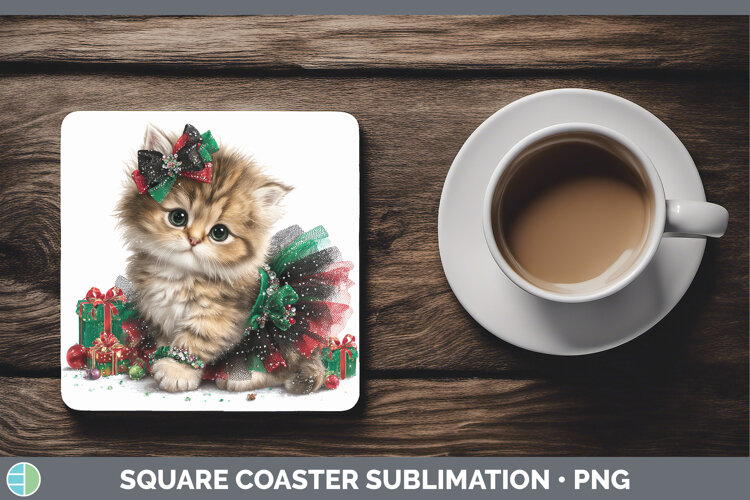 GorgeousAnimals Christmas Square Coaster design.