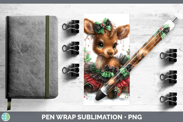 Animals Christmas Moose Pen Wrap Sublimation Pen Designs
