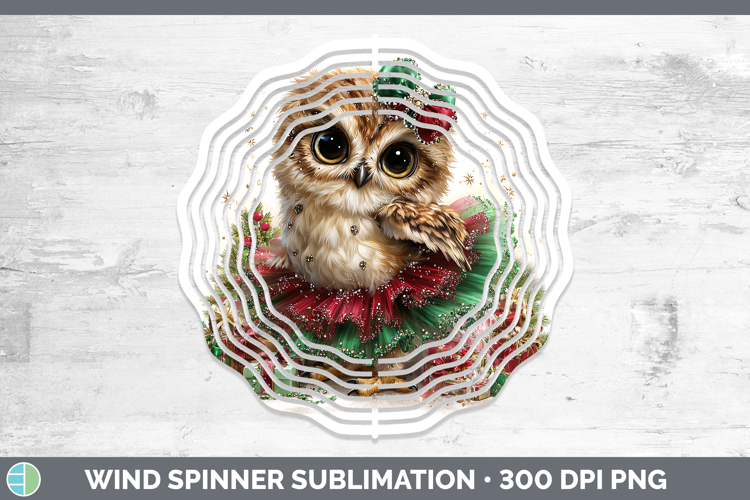Animals Christmas Owl Wind Spinner Sublimation Spinner Desig